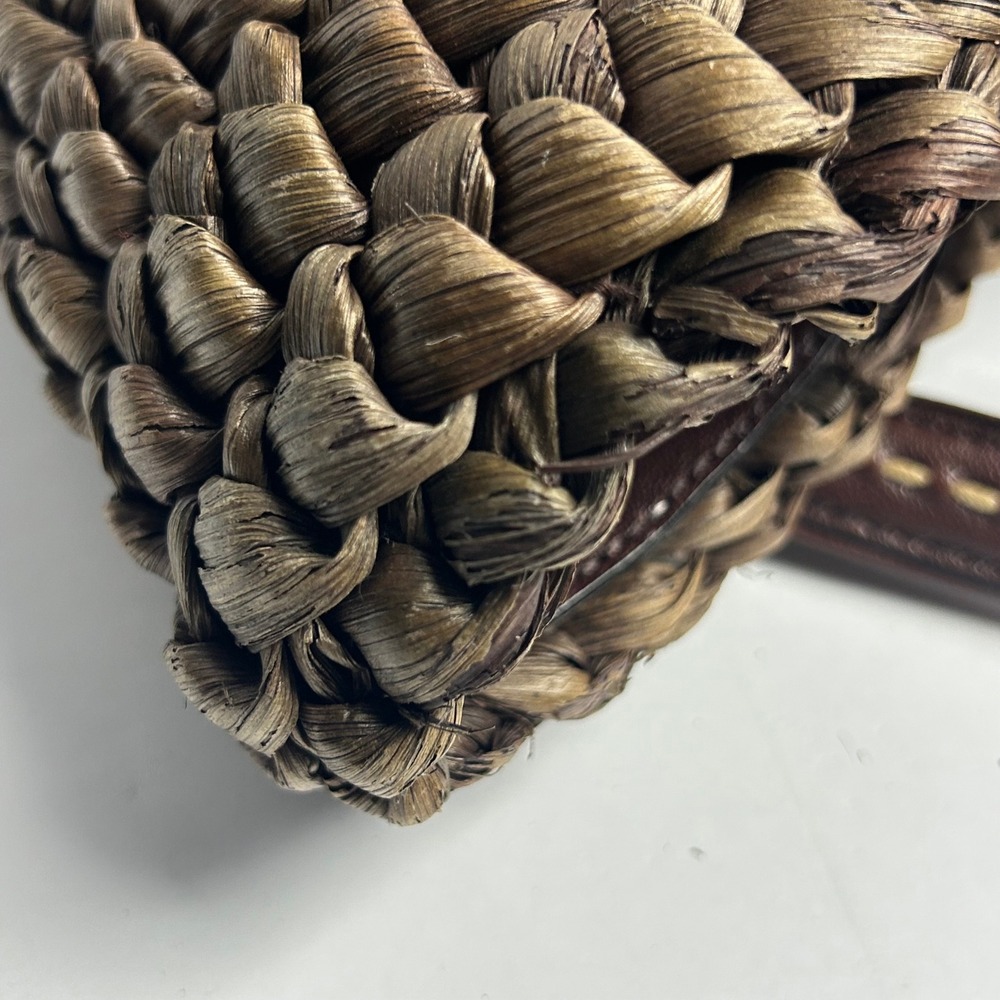 Juicy Couture Y2K Woven Straw Nautical Anchor Charm Tote Bag Brown - Picture 9 of 16
